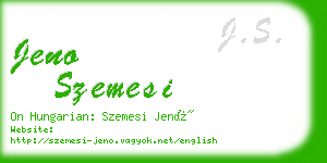 jeno szemesi business card